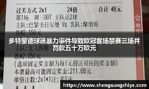 k8多特蒙德球迷暴力事件导致欧冠客场禁赛三场并罚款五十万欧元